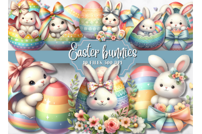 Easter bunnies clipart, Easter clipart