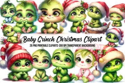 Baby Grinch Christmas Clipart