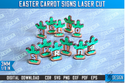 Easter Carrot Signs | Laser Cut Design | CNC File