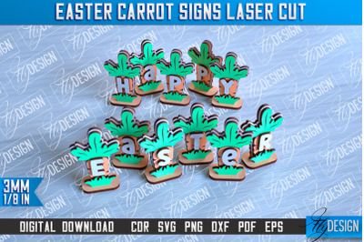 Easter Carrot Signs | Laser Cut Design | CNC File