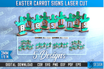 Easter Carrot Signs | Laser Cut Design | CNC File