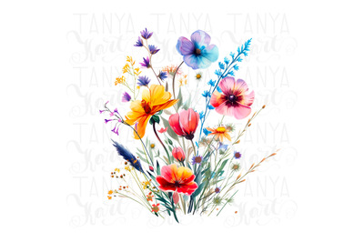 Watercolor Flowers Digital Download