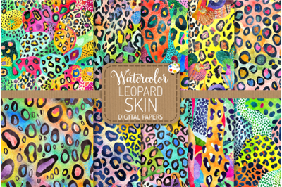 Funky Leopard Skin Set 2 - Watercolor Pattern Papers