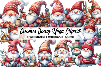 Gnomes Doing Yoga Clipart
