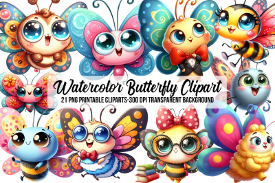 Watercolor Butterfly Clipart