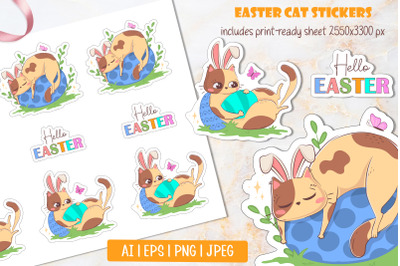 Cute cat with bunny ears | Easter cat Sticker