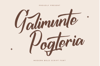 Galimunte Pogteria - Modern Bold Script Font