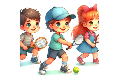 kids playing tennis