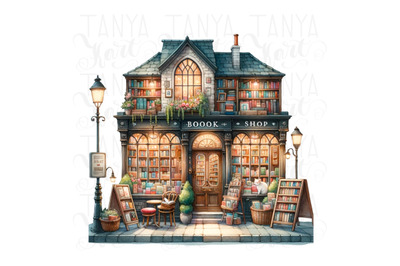 Book Shop | Sublimation Book Illustration for Planner Stickers | Insta