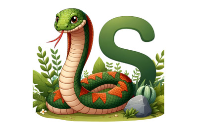 alphabet S with snake