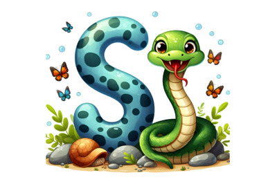 alphabet S with snake