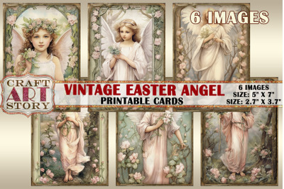 Vintage Easter angel Collage picture cards Atc ACEO
