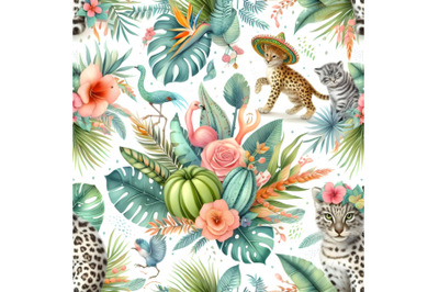 Trendy seamless exotic pattern