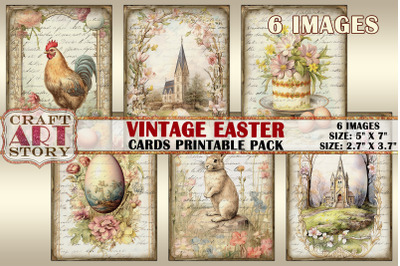 Vintage Easter Collage picture cards Atc ACEO