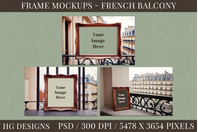 Three Frame Mockups - PSD - French Balconies