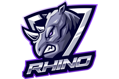 Rhino head mascot logo design