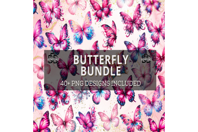 Watercolor butterflies clipart, Pink butterflies, Pink-red butterflies