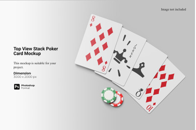 Top View Stack Poker Card Mockup
