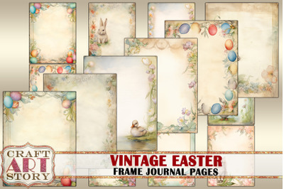 Vintage Easter Frame journal pages&2C;spring Paper Journal Kit