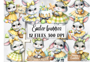Easter clipart, Easter bunnies png