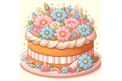 Delicious Flower Cake