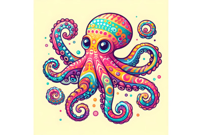 Colorful Octopus with Vibrant Patterns