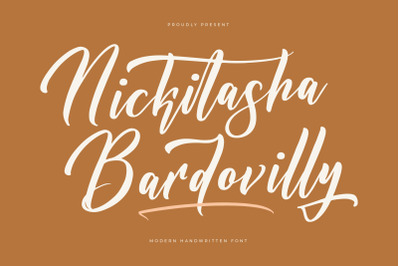 Nickitasha Bardovilly - Modern Handwritten Font