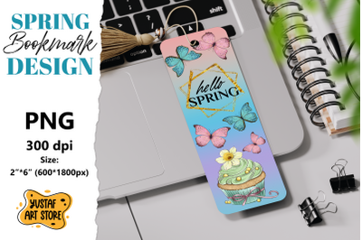 Spring Bookmark printable. Butterfly and cupcake bookmark