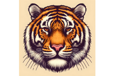 Tiger head, vector graphic