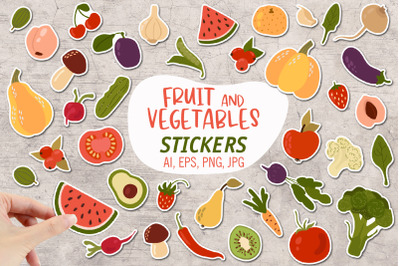 Fruits and vegetables/ Printable Stickers Cricut Design