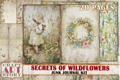 Wildflowers Junk Journal Pages, Secrets of wildflower