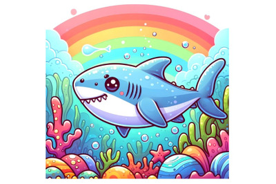 Colorful Shark Swimming