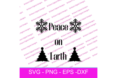 CHRISTMAS TEXT  PEACE ON EARTH SVG