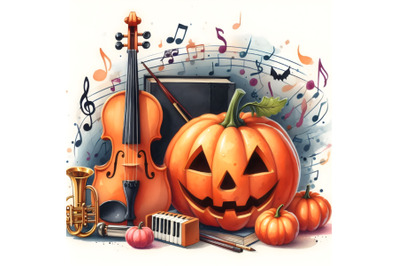 Pumpkin Halloween music lover