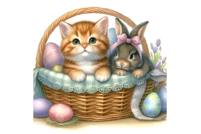 Easter Bunny in a basket