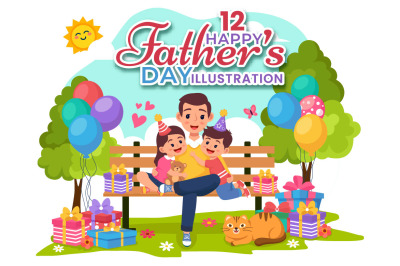 12 Happy Fathers Day Illustration