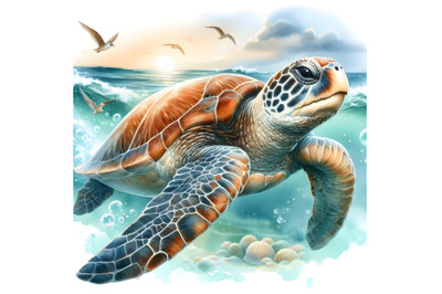 Big sea turtle