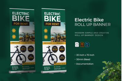 Electric Bike Rental - Roll Up Banner