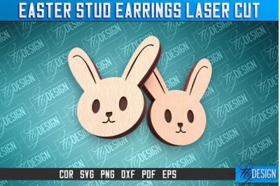 Easter Stud Earrings Laser Cut | Accessories Laser Cut SVG Design | CN