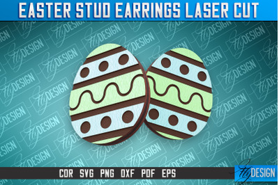 Easter Stud Earrings Laser Cut | Accessories Laser Cut SVG Design | CN