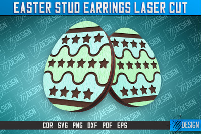 Easter Stud Earrings Laser Cut | Accessories Laser Cut SVG Design | CN