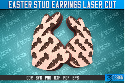 Easter Stud Earrings Laser Cut | Accessories Laser Cut SVG Design | CN