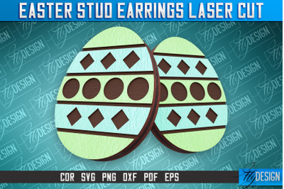 Easter Stud Earrings Laser Cut | Accessories Laser Cut SVG Design | CN