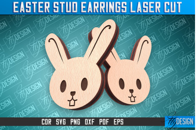 Easter Stud Earrings Laser Cut | Accessories Laser Cut SVG Design | CN