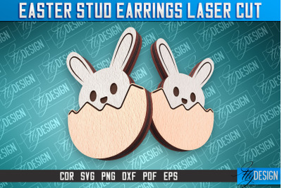 Easter Stud Earrings Laser Cut | Accessories Laser Cut SVG Design | CN