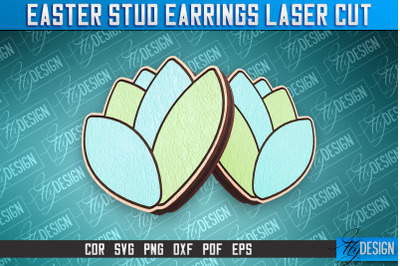 Easter Stud Earrings Laser Cut | Accessories Laser Cut SVG Design | CN