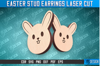 Easter Stud Earrings Laser Cut | Accessories Laser Cut SVG Design | CN