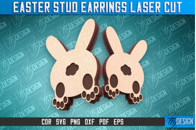 Easter Stud Earrings Laser Cut | Accessories Laser Cut SVG Design | CN