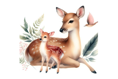 Deer and fawn