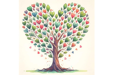 A tree with heart-shaped leaves